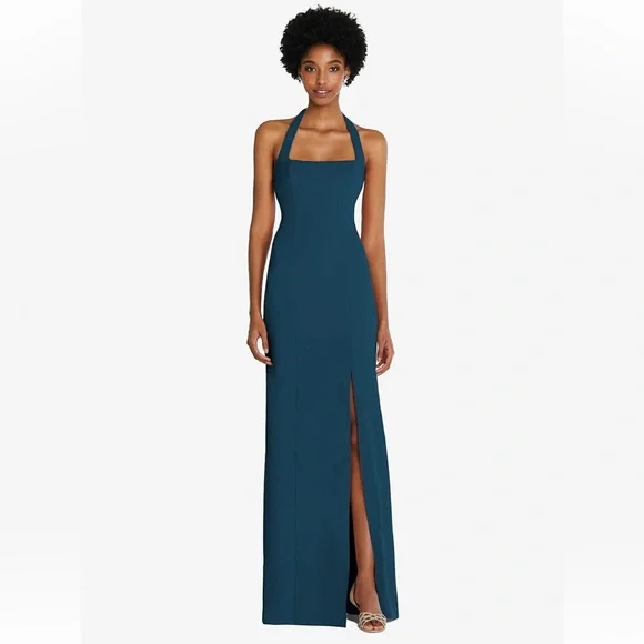 atlantic blue dress Atlantic Blue Mermaid Backless Prom Dress Elegant Evening Dress Y303 –  Simplepromdress main image 1